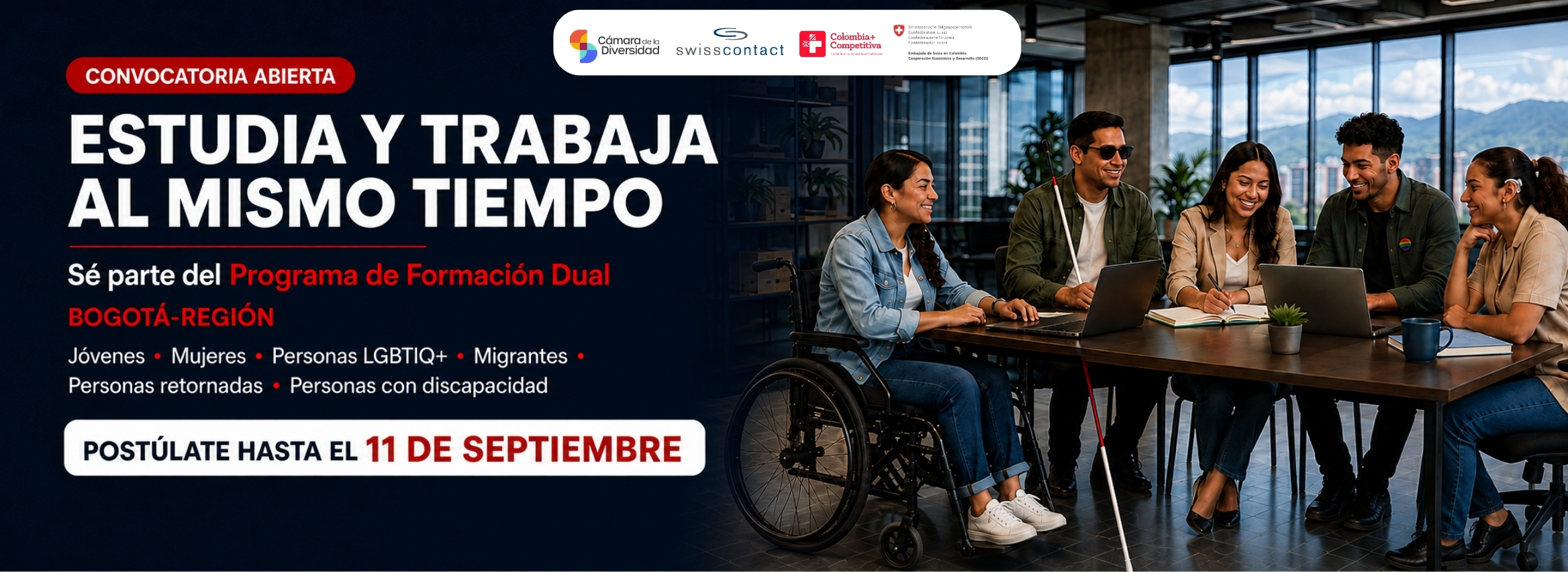 Convocatoria del Programa de Formación Dual Bogotá-Región para jóvenes, mujeres, personas LGBTIQ+, migrantes, retornadas y personas con discapacidad